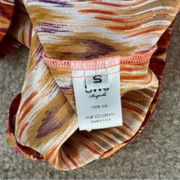 Bespoke Silk Dress SW3 Bespoke Split Sleeve Mini Dress Sunset Aztec Motif Small - Picture 14 of 16